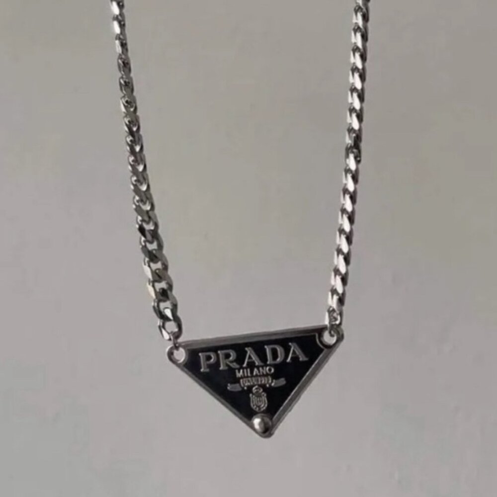 Black and Silver Prada Necklace